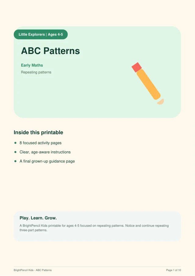 Preview of ABC Patterns printable