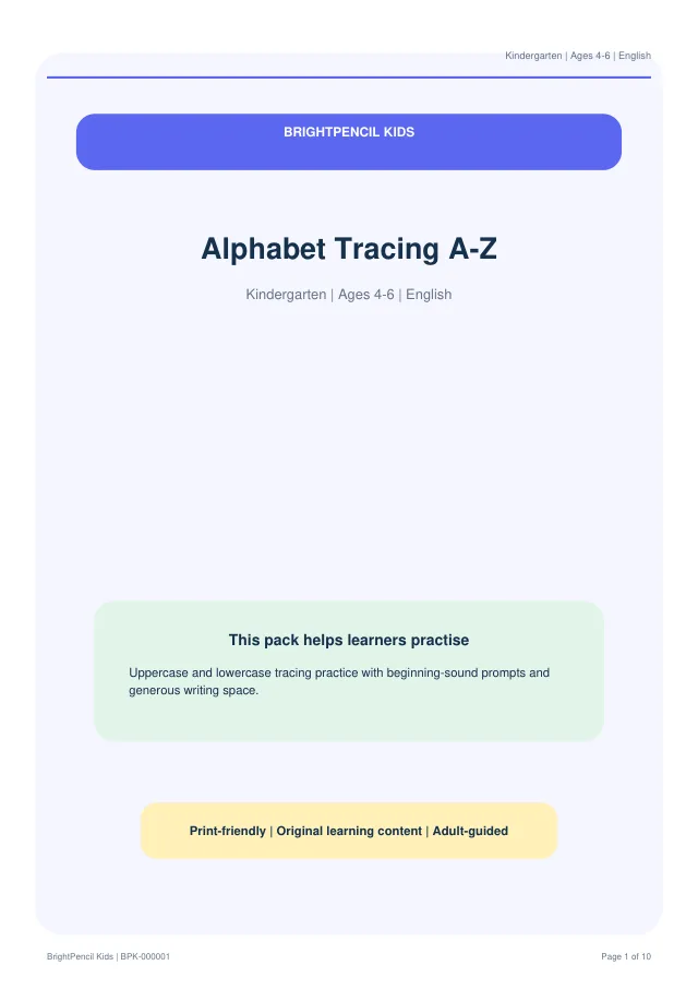 Preview of Alphabet Tracing A-Z