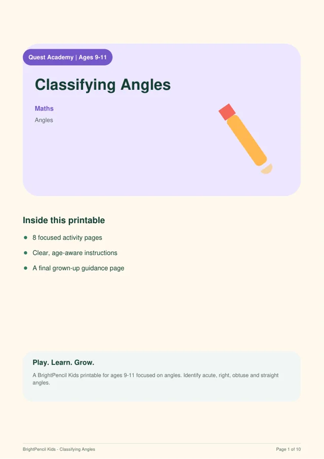 Preview of Classifying Angles printable