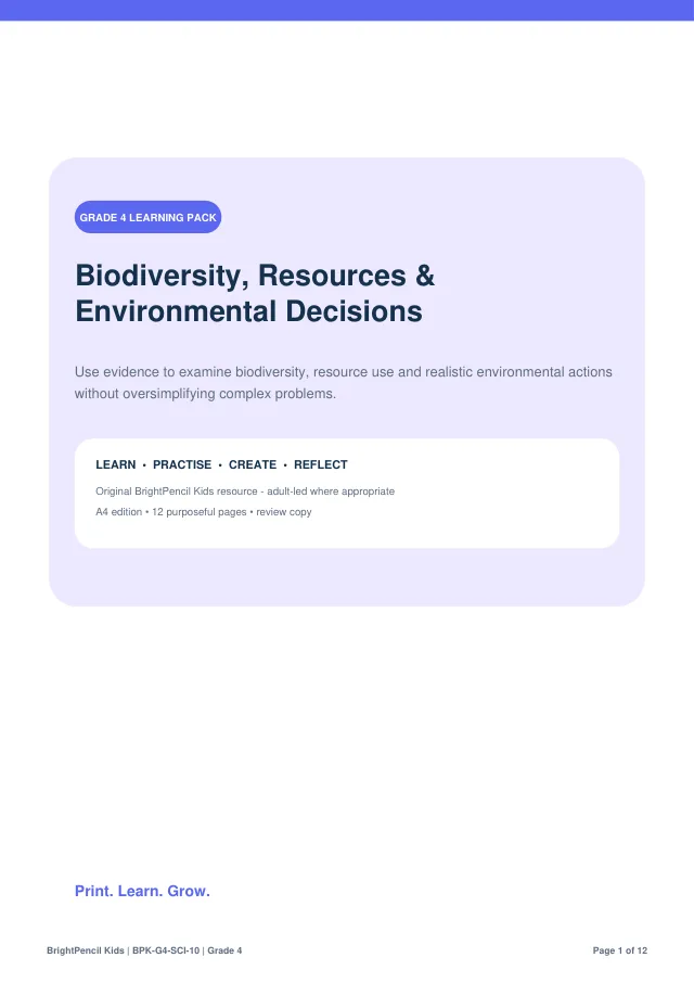 Preview of Biodiversity, Resources & Environmental Decisions
