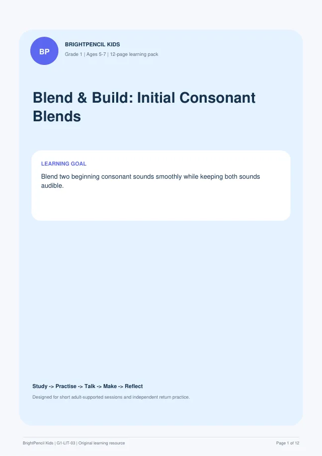 Preview of Blend & Build: Initial Consonant Blends