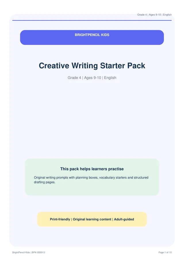 Preview of Creative Writing Starter Pack