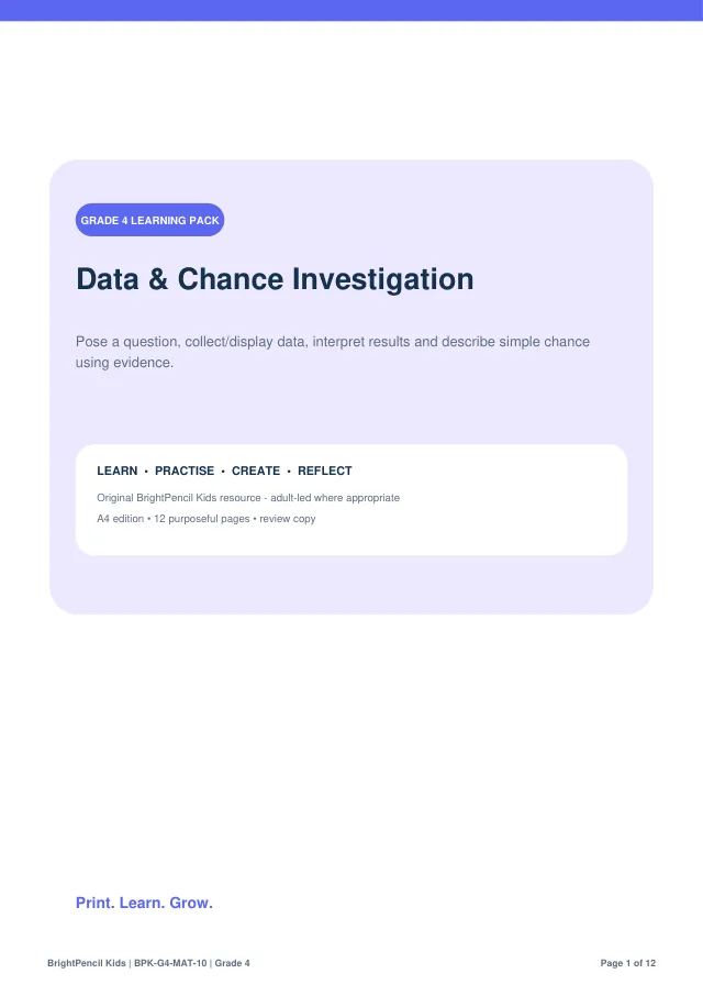 Preview of Data & Chance Investigation