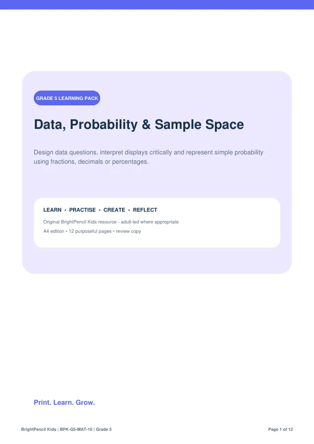 Preview of Data, Probability & Sample Space