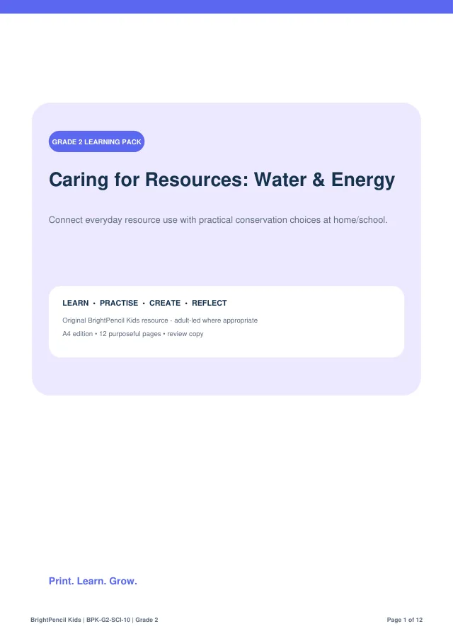 Preview of Caring for Resources: Water & Energy