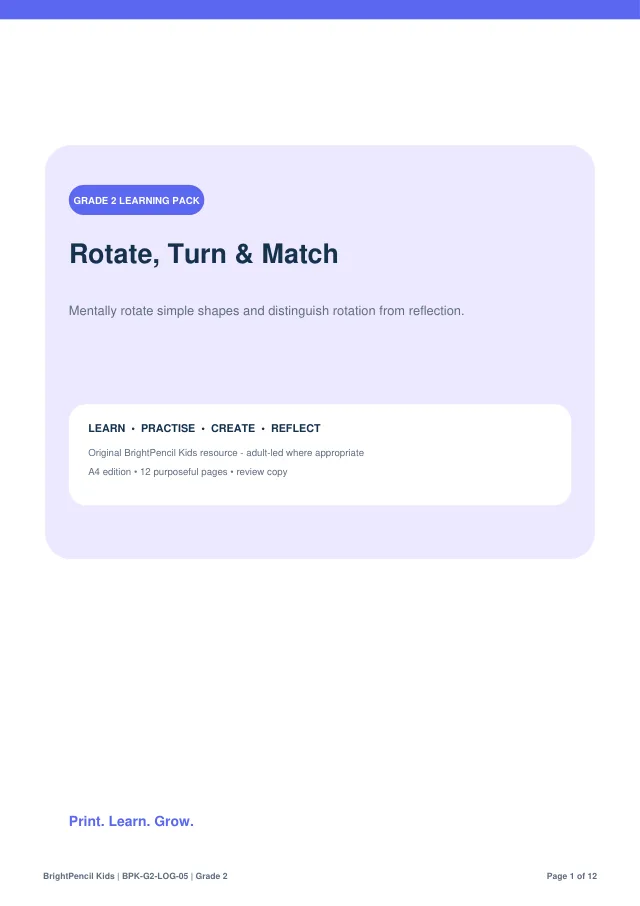 Preview of Rotate, Turn & Match
