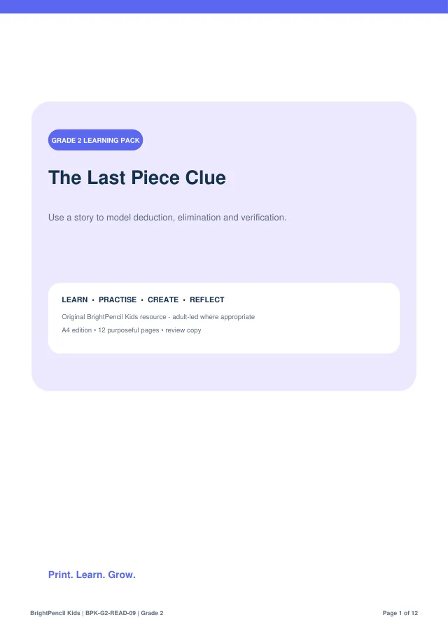 Preview of The Last Piece Clue
