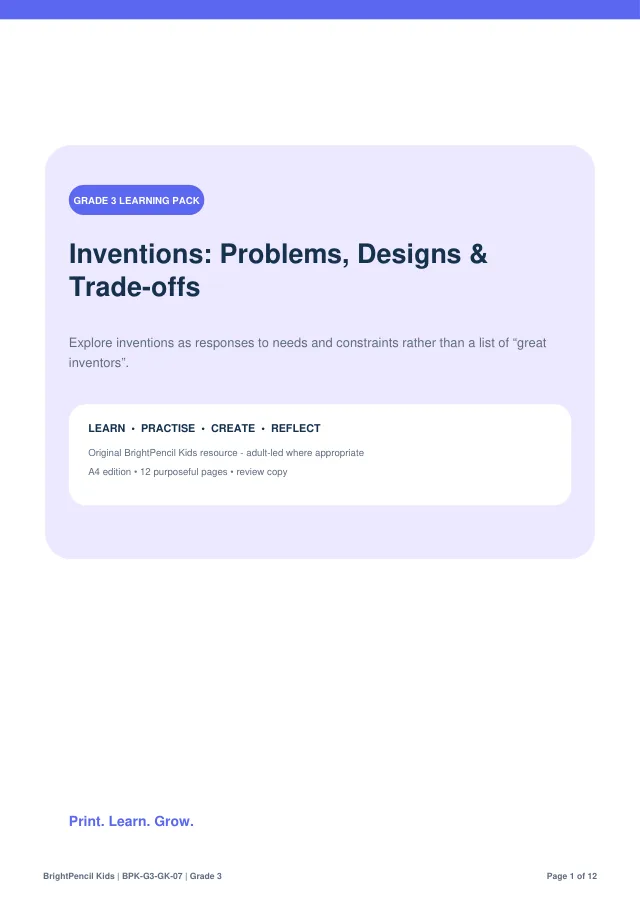 Preview of Inventions: Problems, Designs & Trade-offs