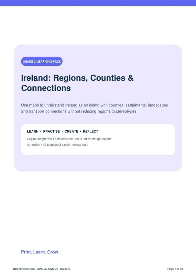 Preview of Ireland: Regions, Counties & Connections