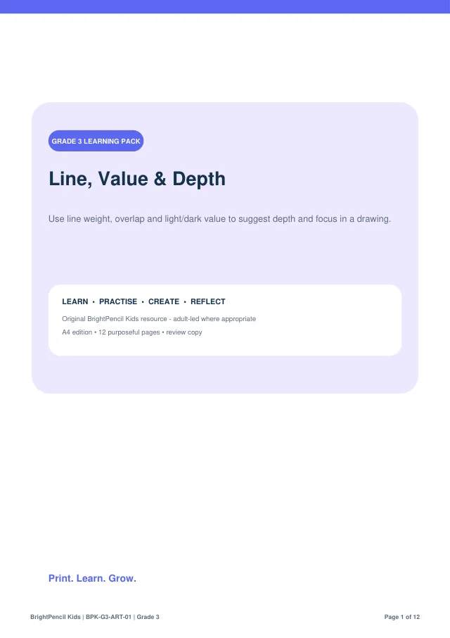 Preview of Line, Value & Depth