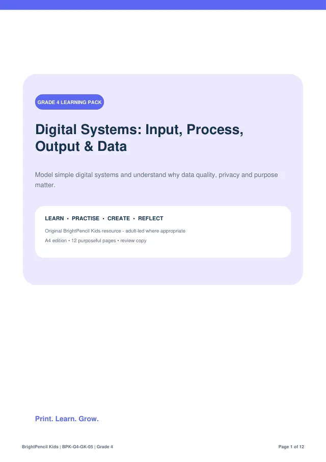 Preview of Digital Systems: Input, Process, Output & Data
