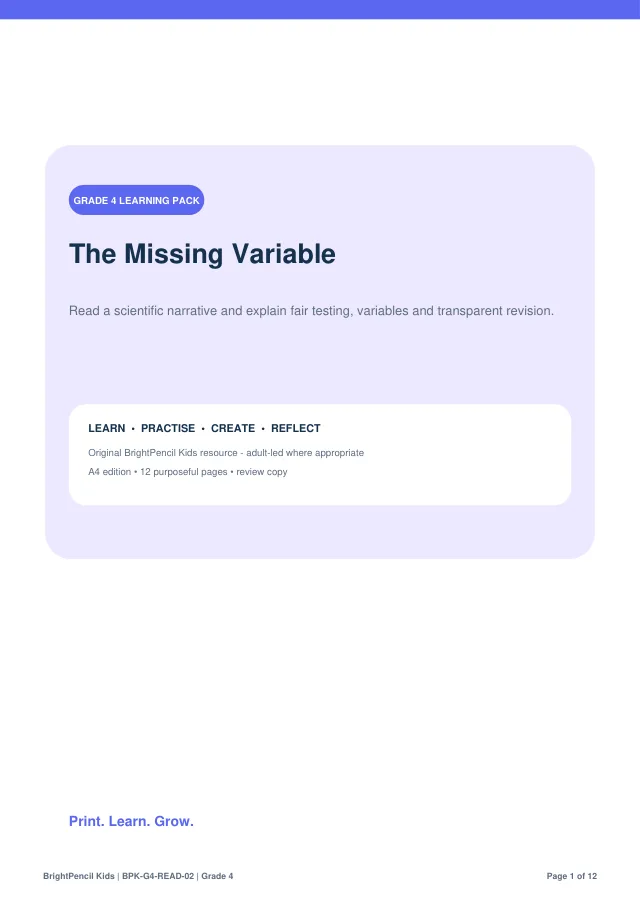 Preview of The Missing Variable