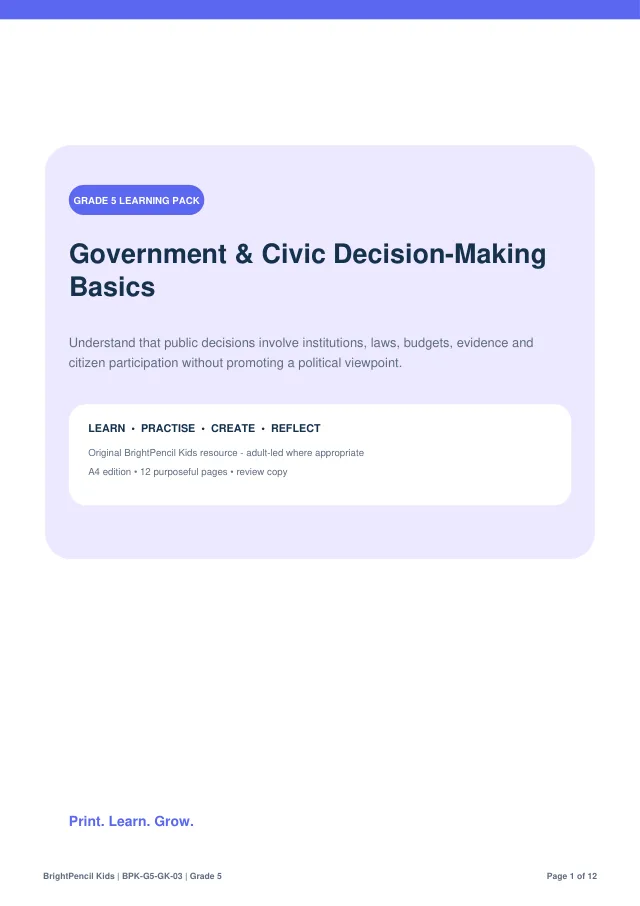 Preview of Government & Civic Decision-Making Basics