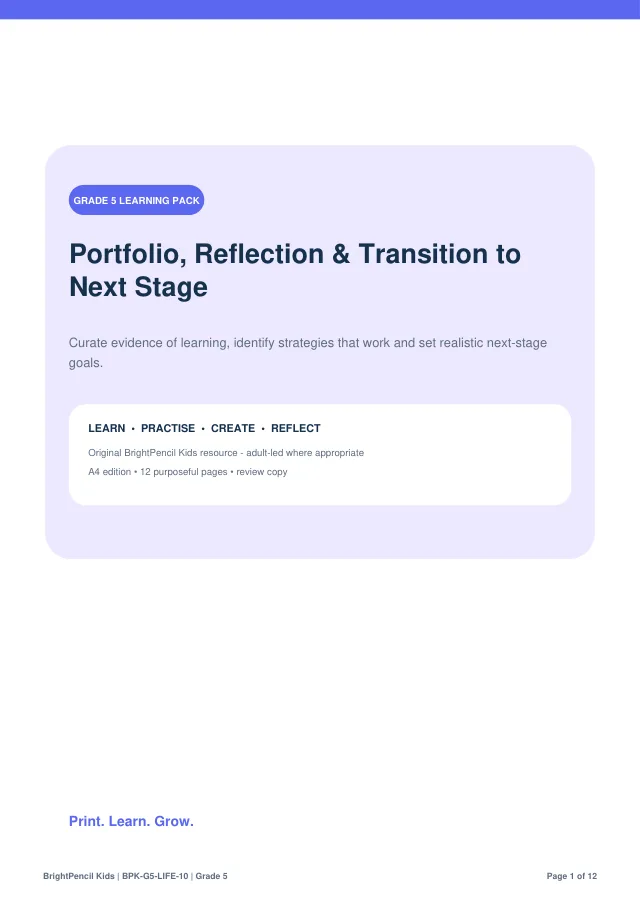 Preview of Portfolio, Reflection & Transition to Next Stage