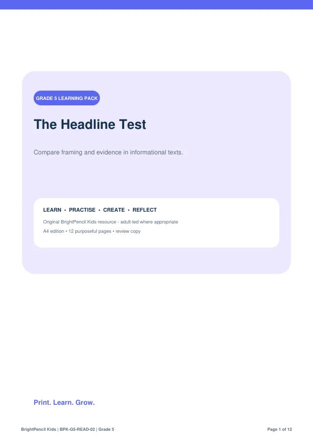 Preview of The Headline Test
