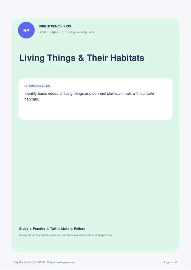 Preview of Living Things & Their Habitats