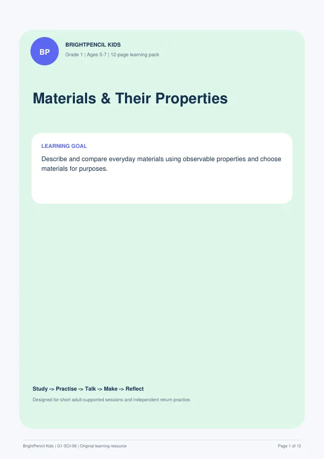 Preview of Materials & Their Properties