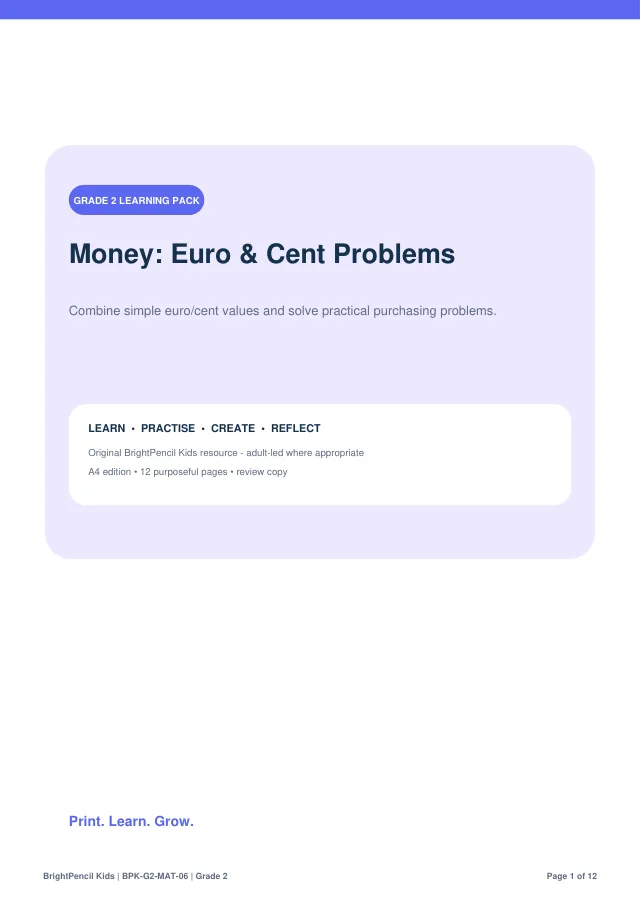Preview of Money: Euro & Cent Problems