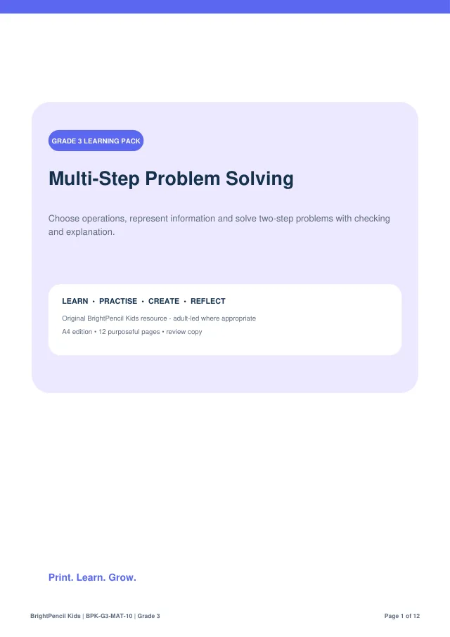 Preview of Multi-Step Problem Solving