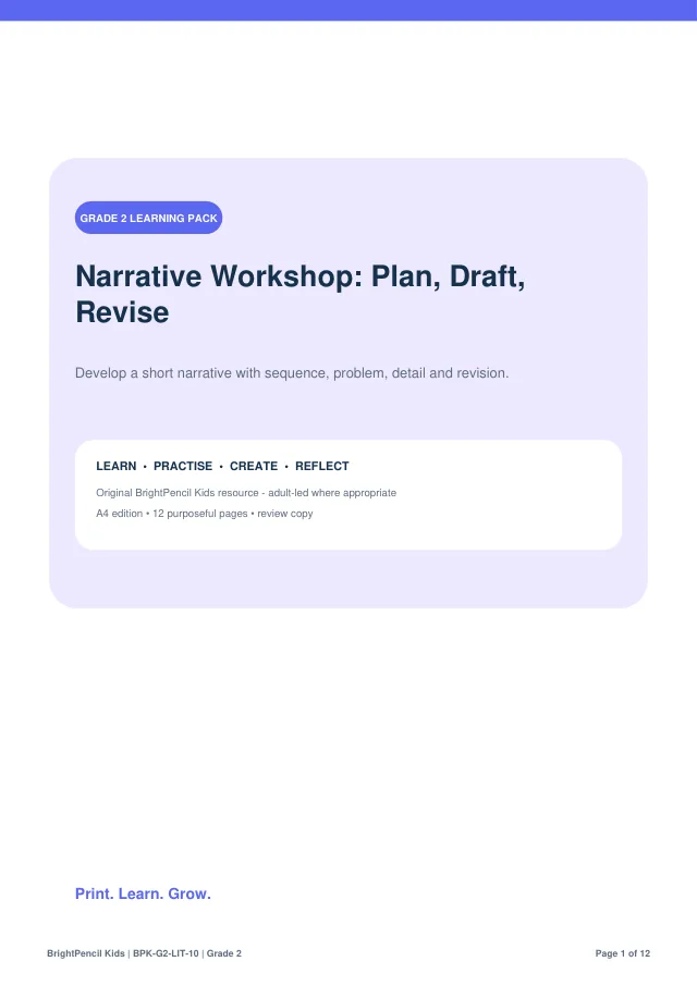 Preview of Narrative Workshop: Plan, Draft, Revise