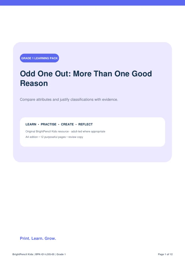 Preview of Odd One Out: More Than One Good Reason