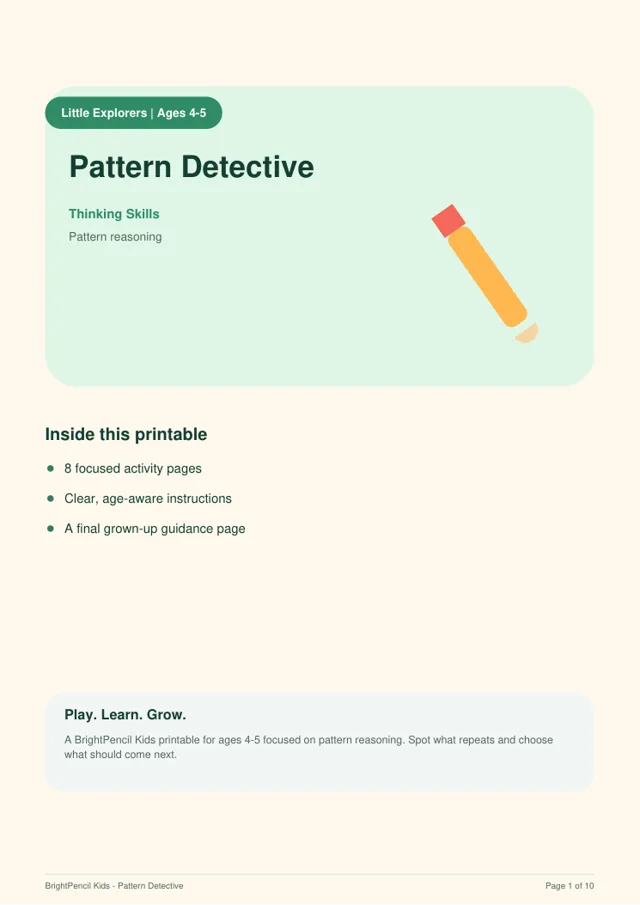 Preview of Pattern Detective printable