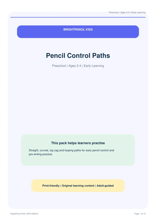 Preview of Pencil Control Paths