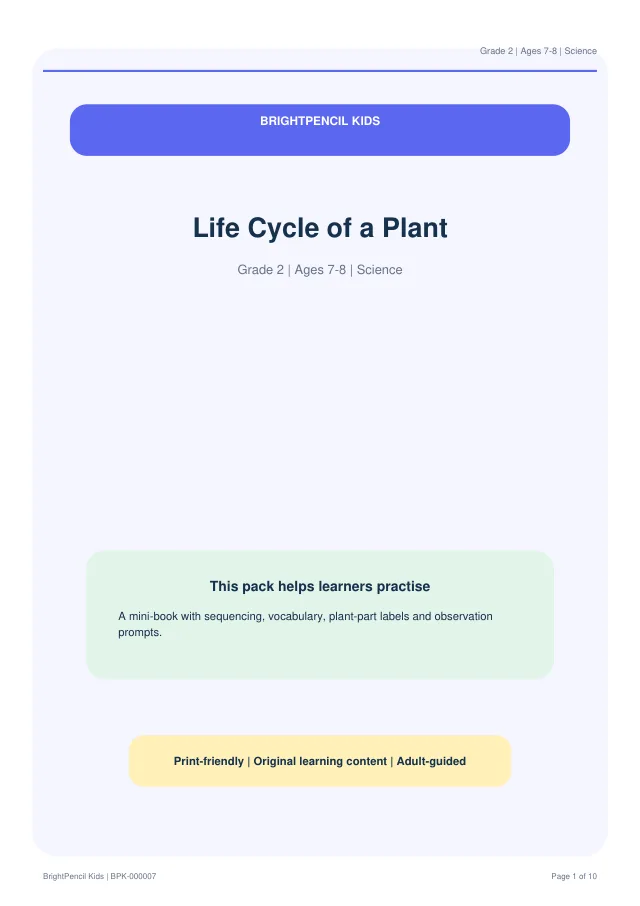 Preview of Life Cycle of a Plant