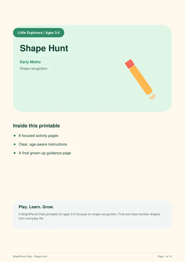 Preview of Shape Hunt printable