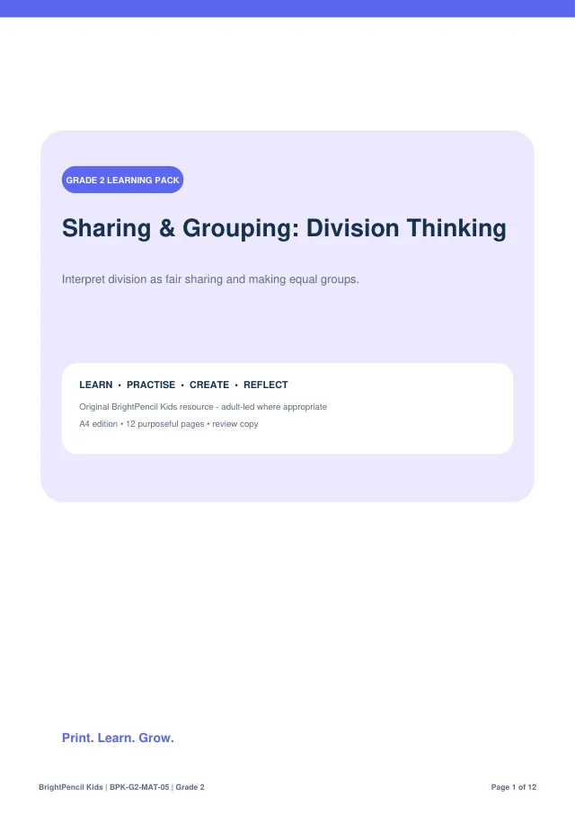 Preview of Sharing & Grouping: Division Thinking