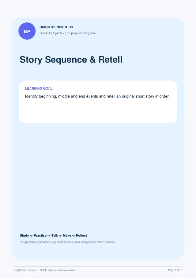 Preview of Story Sequence & Retell