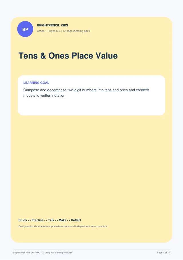 Preview of Tens & Ones Place Value