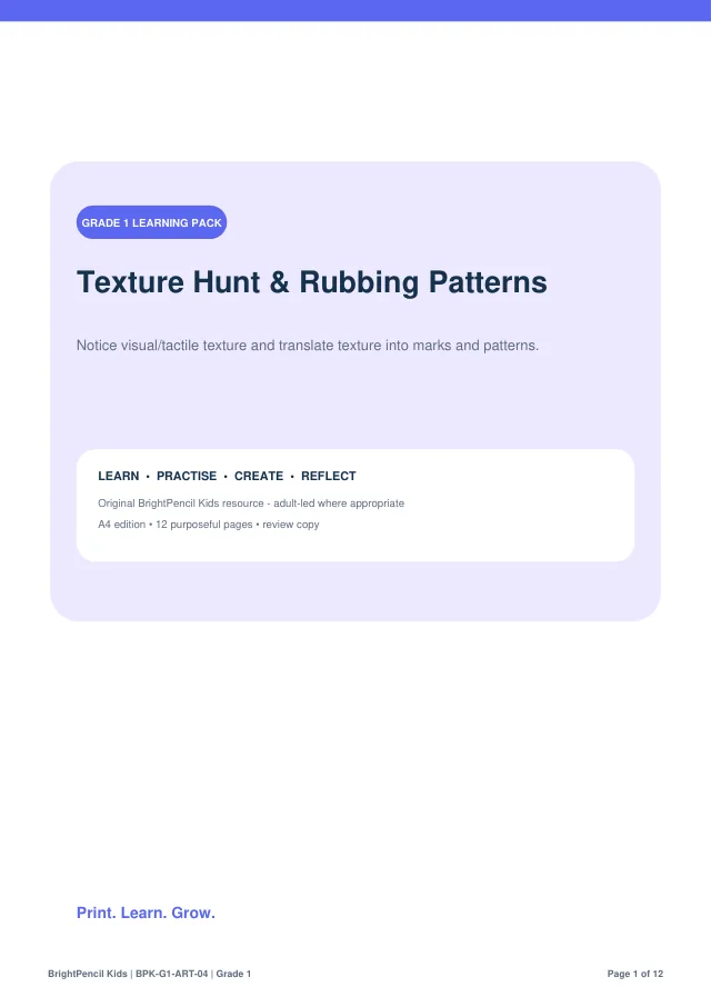 Preview of Texture Hunt & Rubbing Patterns