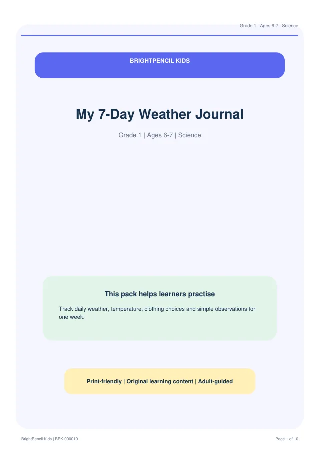 Preview of My 7-Day Weather Journal